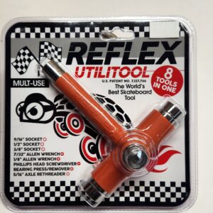 Reflex Utilitool Skateboard Multitool Axle Rethreaded Bearing Socket Skate Tool multi-color