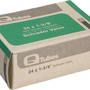 Q-Tubes 24" x 1-3/8" Schrader Valve Tube 124Glow Lead Valve