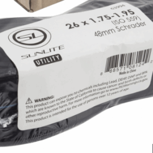 SunLite Utili-T Standard Schrader Valve Tubes 26x1.75-1.95 SV 48mm 0D Smooth Removable