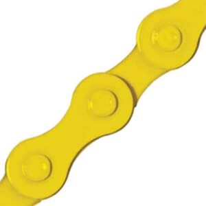 KMC S1 Single Speed Bicycle Chain - 112 Links 1/2 x 1/8 Inch - Yellow
