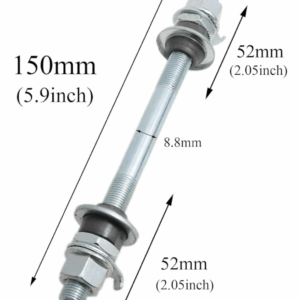 Silver 150mm /5.9 "Bicycle axle 1/4” X 7 Bicycle Ball Bearing Retainer 3/8" Bike axle